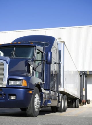Navy semi truck at shipper - cargo coverage