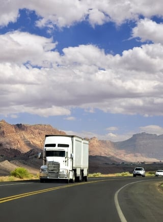 White semi on highway - physical damage coverage